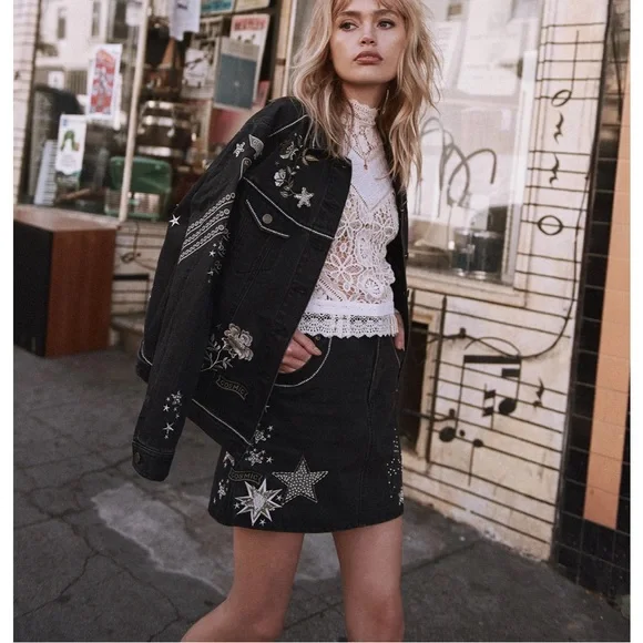 Spell Celestial Embellished Denim Skirt - Picture 4 of 15